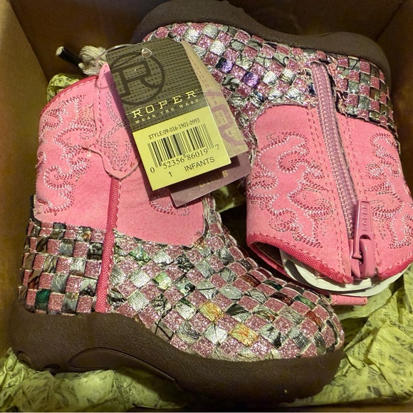 Roper Girls' Cowbabies Glitter Western Boots. Brand New with Tags and Box - Picture 1 of 7